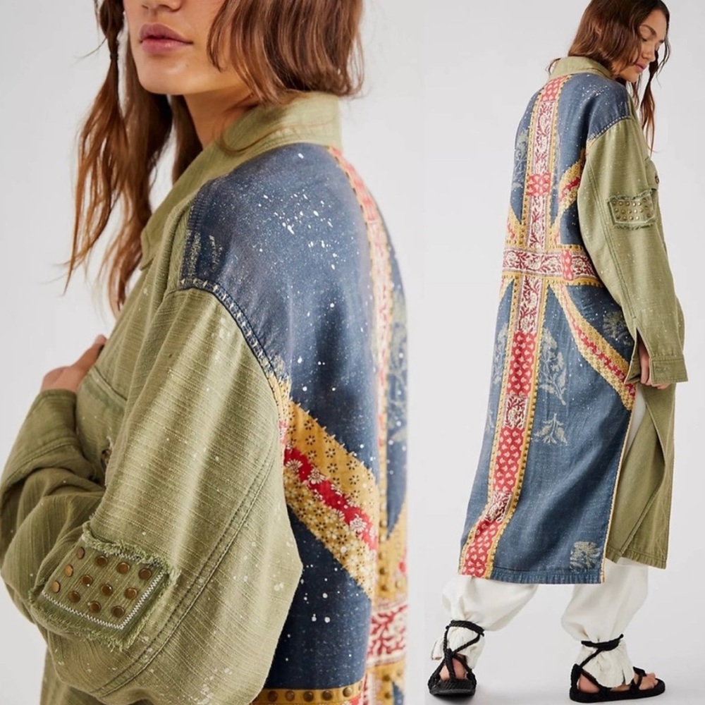 Free People Jumping Jack Military Duster